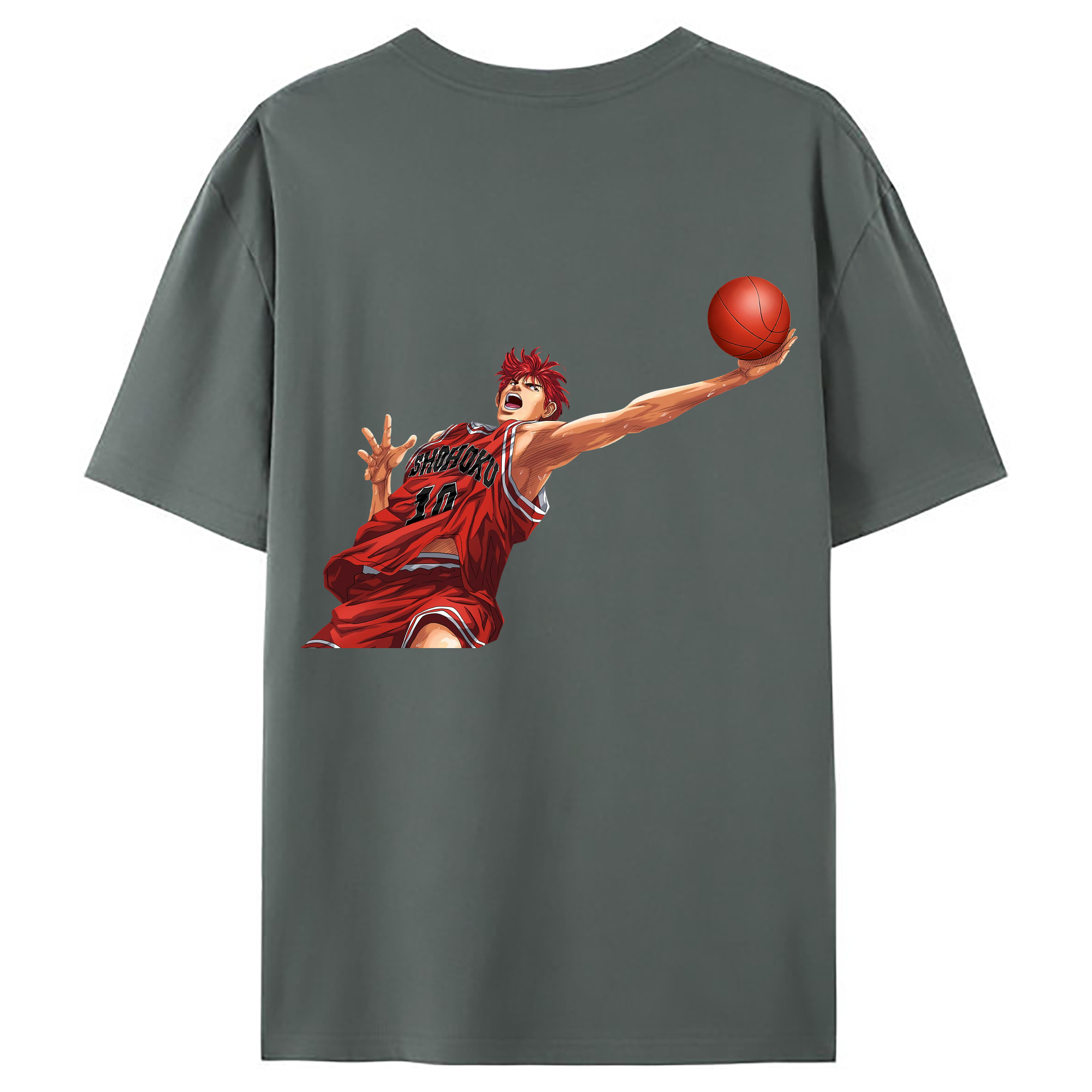 （画像用） SLAM DUNK／スラムダンク 綿100％ メンズ半袖Tシャツ（バックプリント） 通気性
